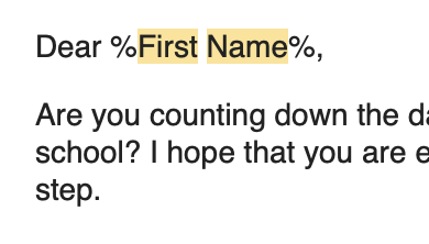 To the person whose first name is “First Name”